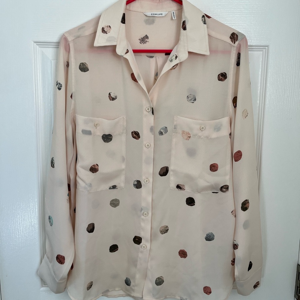 Comune Polka Dot Button-Up Blouse size S